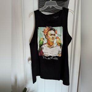 EUC Torrid Size 2 Frida Kahlo black tank top